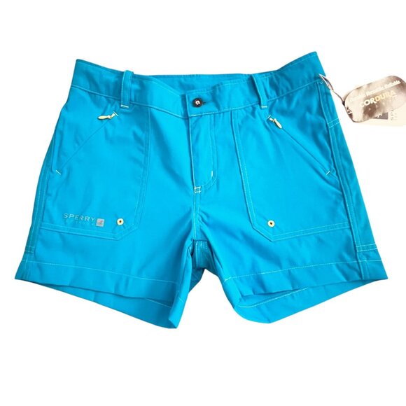 Sperry Top-Sider Tech Shorts Women S Blue NWT Cordura Outdoor Hiking Boating - Picture 1 of 12